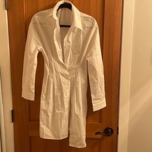 White oversized button up shirt